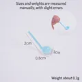Light blue 2cm miniature plastic long-handle spoon model for dollhouse kitchen accessories - Blue