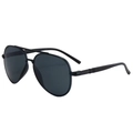 Klassieke aviator zonnebril met een zwart montuur en donkergrijze getinte glazen - PC Zwart Frame Grijze Lens