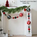 2,2m Kerstbal slinger met rode, groene en zilveren ornamenten voor kerstboom decoratie - 220cm Ballenslinger