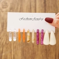 Détail de 5 paires de créoles géométriques en résine aux couleurs vives assorties - 5 Paires - Créoles en Résine / Ensemble Multicolore (E0408-1)