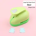 Large bear-shaped craft paper puncher in green for DIY projects and scrapbooking - Large Bear