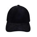 Primer plano detallado de la textura vertical de la tela de pana negra en la gorra - Talla Adulto (56-60cm) / Negro