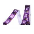 Purple Halloween satin ribbon with hocus pocus text and black cat print, 16mm wide - Magic Hocus Pocus (16mm)