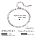 Bracciale tennis in acciaio inossidabile argento con zirconi scintillanti da donna - Bracciale Tennis Classico Argento (JDB0112060-S-2)