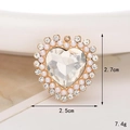 Golden heart-shaped shoe charm with white pearls and rhinestones measuring 2.7x2.5cm - C475 Glass Heart