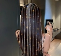Long silver tassel hair chain with sparkling rhinestones for back hair styling - 22406 Silver Long Rhinestone Hair Chain