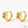 Orecchini a cerchio a spirale a tre strati in finitura oro lucido con design a molla - Oro