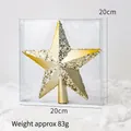 Puntale per albero di Natale a stella dorata da 20cm in confezione trasparente - Stella per Puntale Albero Oro Opaco (83g)