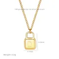 Collana con ciondolo a lucchetto lettera D in oro 18K dal design minimalista - Lettera G