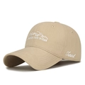 Cappellino da baseball in twill kaki con ricamo di montagne e dettagli - Regolabile / Beige Scuro