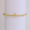 18k gold plated brass beaded Sagittarius zodiac charm stretch bracelet for women - Sagittarius