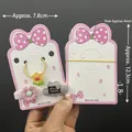 Pink polka dot hair accessory display card with yellow flower and grey cloud clips - Approximately 100 Kp649 Paper Cards