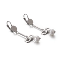 Elegante silberne lange Perlenohrringe mit Unendlichkeitssymbol und geometrischem Stab - Silber Unendlichkeitsstil (KE86834-KFC)