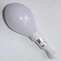 White vibrating massage stick with manual switch button and plastic handle - Oval Sand Ball Wand White