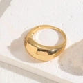 Minimalist 14K gold plated ring with a smooth polished arch design on white stone - US5 / Smooth Dome (14K Gold)