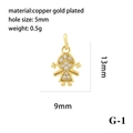 Dettaglio del ciondolo bimba 13x9mm placcato oro con zirconi e foro da 5mm - Testa di Ragazza d'Oro (P05814-G-1)