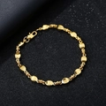 Minimalist 18K gold plated chain bracelet with polished oval links and lobster clasp - Bracelet / Gold