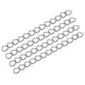 Four silver 18k stainless steel extension chains for necklaces and DIY jewelry making - 2.5mm Width / Steel