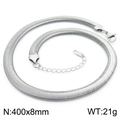 Collana a catena piatta in argento acciaio al titanio larga 8 mm e lunga 400 mm - Collana Color Acciaio (KN281812-Z)