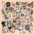 Collection of realistic cute cat stickers in various breeds and outfits for laptop decoration - Realistic Cat Stickers 60Pcs