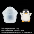 Moule en silicone petit pingouin pour résine ou cire avec taille finie 6,3x6,8x3,4cm - 1# Transparent B1042 Pingouin