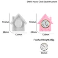 Kit de molde de silicona para reloj casita con medidas y accesorio de reloj romano DIY - Molde de casa + Juego de reloj dorado de 65 mm (D4645)