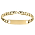 Elegantes goldenes Titanstahl-Kettenarmband mit polierter rechteckiger ID-Platte für Damen - Ohne Verlängerungskette Stil / Gold ohne Verlängerungskette