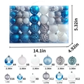 Blue and silver Christmas ball ornament set in various sizes and finishes - Lake Blue and White