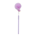 Dettaglio di penna unicorno viola con soffice pompon e simpatico topper a cartone - Viola