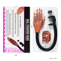 Set mano finta flessibile per nail art con supporto regolabile e 100 unghie finte - Mano da Pratica Color Carne (Include 100 Punte)