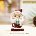 Miniature Santa Claus figurine with blue gift box, cute 5cm resin Christmas ornament - Santa Claus Style(24959)