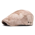 Gorra de repartidor inglesa beige con textura tie-dye y hebilla metálica ajustable - Caqui 1