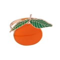 Rond de serviette créatif en métal avec motif orange, feuilles vertes et fini émaillé - Orange / Orange