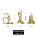 Set di tre statuette yoga dorate in resina opaca con dimensioni e pesi dettagliati - Mini Set Yoga 3 Pezzi / Oro