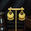 Bohemian gold teardrop earrings with beaded tassel fringe on a display stand - Gold Waterdrop Bead Tassel