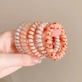 Cinque elastici per capelli a spirale in rosa, trasparente e motivi a cuore - 3# Spirale Arancione (Set da 5 pezzi)
