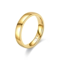 Anello minimalista in acciaio al titanio placcato oro 18K con superficie liscia su bianco - US 7 / Oro 18k