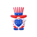 Perle en silicone de gnome patriotique USA avec rayures rouges blanches et cœur bleu - Style Gnome USA / Ensemble de 20 Pièces