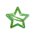 Star-shaped green hair clip with colorful polka dots and a smooth matte finish - Style 25-Grass Green with Polka Dots