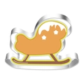 Detailed view of a stainless steel Christmas sleigh cookie cutter for baking gingerbread - Sleigh 7329