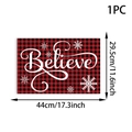 Detalle del mantel individual navideño Believe con patrón de cuadros rojos y negros - 1 Pieza