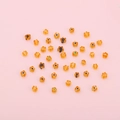 Irregular orange glass flower beads for DIY jewelry making and beaded bracelets - Brown