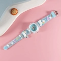 Kids light blue quartz watch featuring 3D cartoon unicorn and rainbow silicone strap - Unicorn 5 / Blue