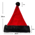 Classic red plush Christmas hat with black faux fur trim and pompom, size 38x28 cm - 38*28cm / Red-Black Short Plush Kids