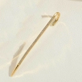 Elegant gold finish ear crawler earrings with a linear row of sparkling white zircons - Linear Ear Crawler Pave Style (ES2429-7)