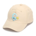Close-up of a beige kids baseball cap featuring a 3D cartoon astronaut patch on the front - 52-54cm / Khaki