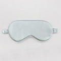 Light blue faux silk sleep mask with elastic strap for travel and light blocking - Silk Blue 14#