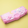 Estuche rosa de gran capacidad con diseño de astronauta y botones funcionales escolares - Astronauta Rosa