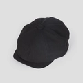 Classic black canvas newsboy cap with eight-panel structure and top button for a retro look - M (56-58cm) / Black