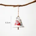 Campanella natalizia in metallo da 6,5cm con Babbo Natale e corda rustica decorativa - Campana Bianca Babbo Natale / 51g/6.5cm